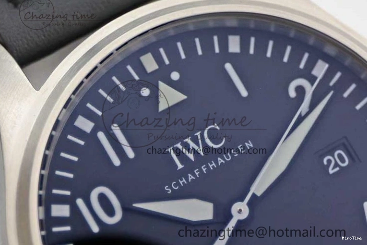 MIROTIME 0311 Vibrant Mark XVIII IW327001 SS M+F 1:1 Best Edition Black Dial on Black Leather Strap A 7055